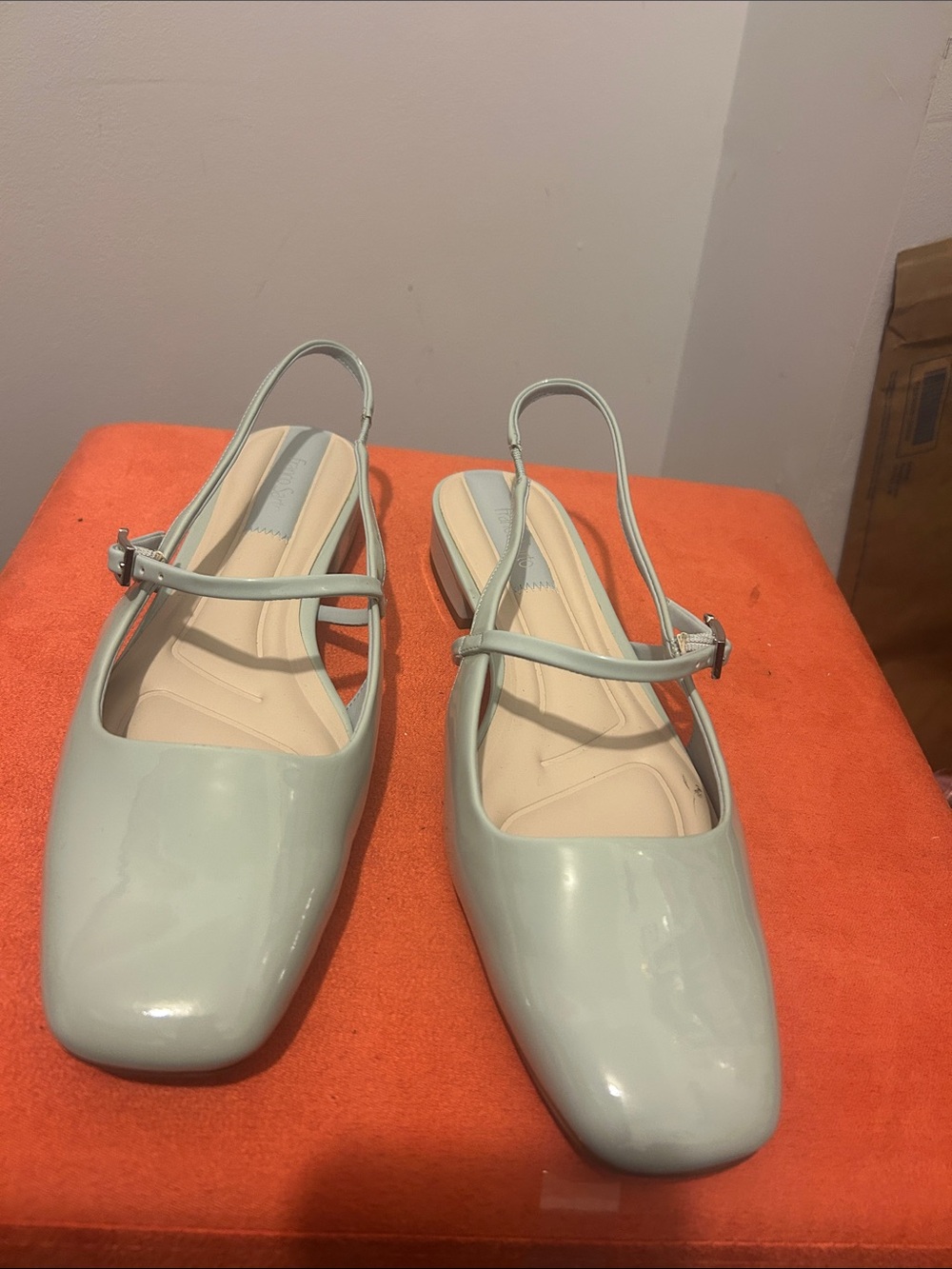 Franco Sarto Mint Green Patent Slingback Flats